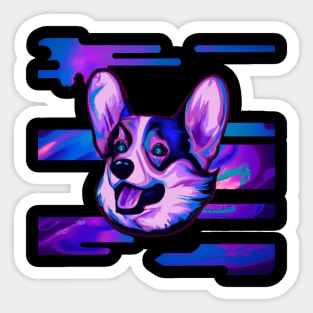 Vaporwave Corgi Sticker